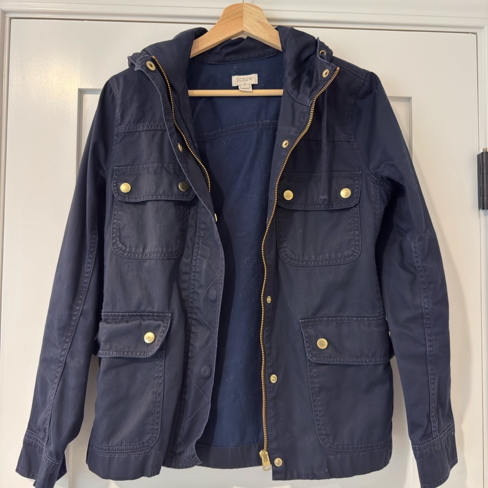 J. Crew Navy Jacket with Gold Accents